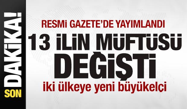 Resmi Gazete'de yayımlandı! 13 ilin m&uuml;ft&uuml;s&uuml; değişti! İki &uuml;lkeye yeni b&uuml;y&uuml;kel&ccedil;i