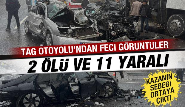 TAG Otoyolu'nda zincirleme kaza: 2 kişi &ouml;ld&uuml;, 11 kişi yaralandı