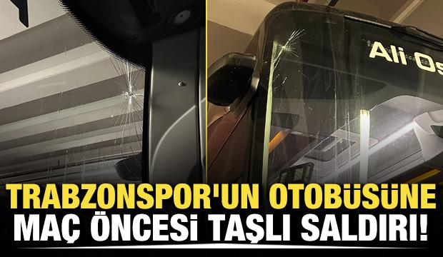 Trabzonspor'un otob&uuml;s&uuml;ne ma&ccedil; &ouml;ncesi taşlı saldırı! 