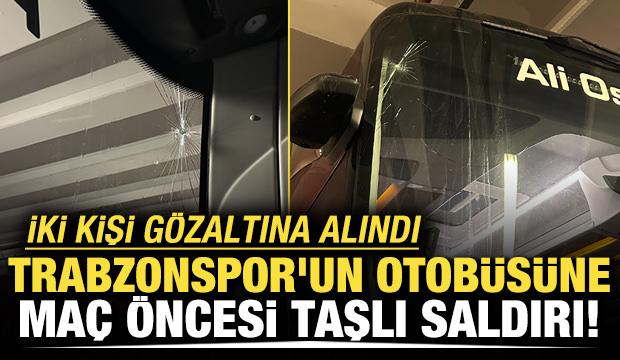 Trabzonspor'un otob&uuml;s&uuml;ne ma&ccedil; &ouml;ncesi taşlı saldırı! 