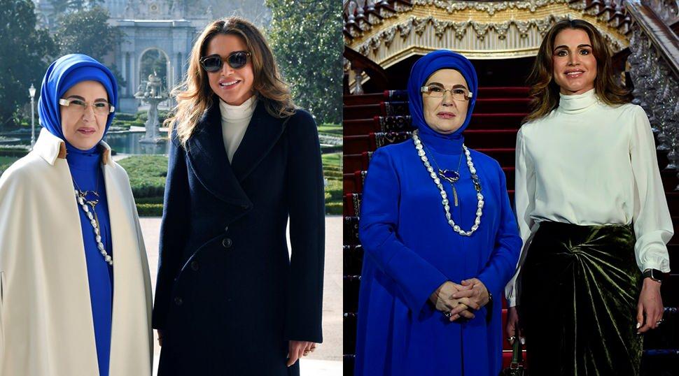 Emine Erdoğan, &Uuml;rd&uuml;n Krali&ccedil;esi Rania ile bir araya geldi