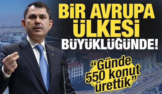 Bir Avrupa &uuml;lkesi b&uuml;y&uuml;kl&uuml;ğ&uuml;nde! 'Tam 455 bin konut bitirdik. G&uuml;nde 550 konut &uuml;rettik'