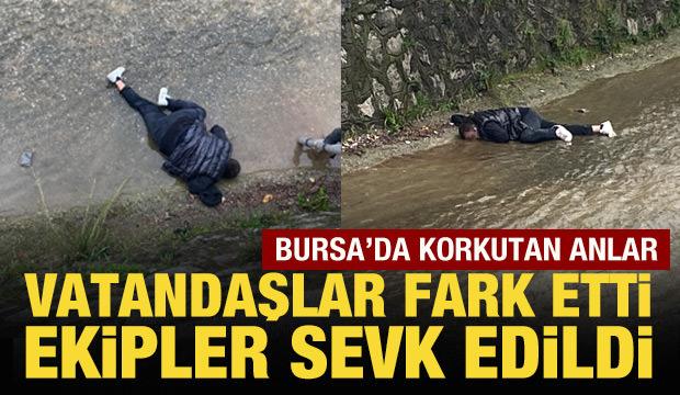 Bursa'da dereye d&uuml;şen adam kalp masajıyla hayata d&ouml;nd&uuml;r&uuml;ld&uuml;