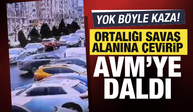 &Ccedil;orlu'da panik anları! Kontrolden &ccedil;ıkan ara&ccedil; AVM'ye daldı