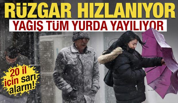 Meteoroloji 20 ili uyardı: Kuvvetli kar ve fırtına geliyor! Saatte 80 kilometreyi bulacak
