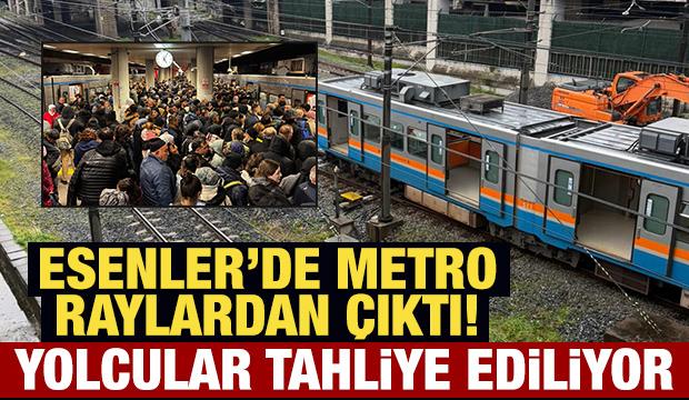 Son Dakika: Esenler'de metro raylardan &ccedil;ıktı! Yolcular tahliye ediliyor