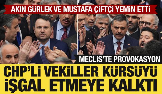 CHP'li vekillerden Meclis'te provokasyon: K&uuml;rs&uuml;y&uuml; işgal etmeye kalktılar