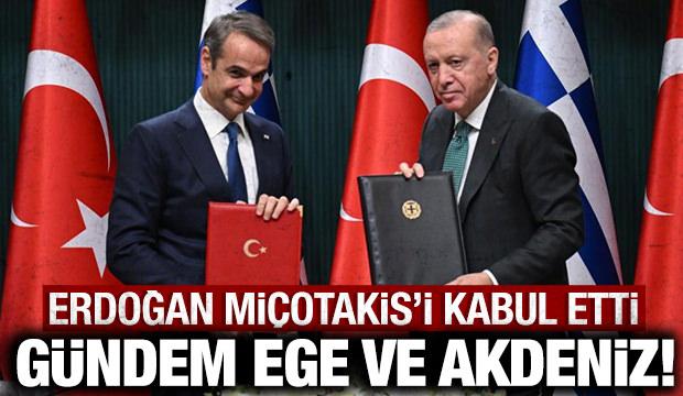 Cumhurbaşkanı Erdoğan, Mi&ccedil;otakis'i kabul etti: Ege ve Doğu Akdeniz'i konuştuk