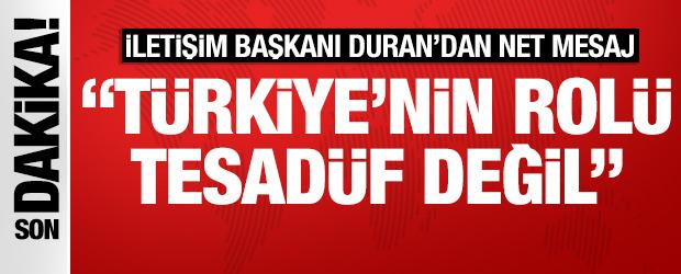 Duran'dan Filistin mesajı: T&uuml;rkiye'nin arabulucu rol&uuml; tesad&uuml;f değil
