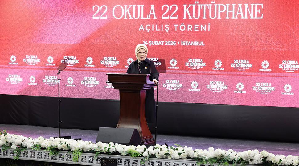 Emine Erdoğan&rsquo;dan TOGEMDER&rsquo;in "22 Okula 22 K&uuml;t&uuml;phane" Projesi a&ccedil;ılışına ilişkin paylaşım