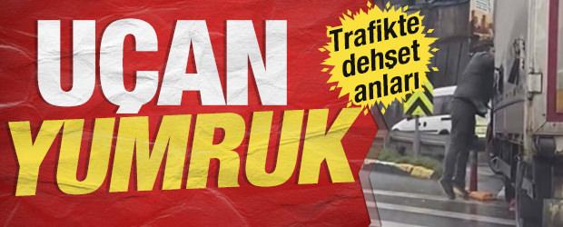 K&uuml;&ccedil;&uuml;k&ccedil;ekmece'de dehşet: Camları yumruklayıp k&uuml;f&uuml;rler savurdu