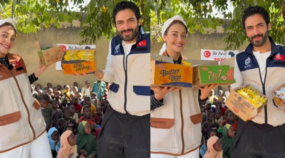 Tuğba Melis T&uuml;rk ve Emre &Ouml;zmen Ramazan &ouml;ncesi g&ouml;n&uuml;lleri fethetti: 3 milyon yetime ışık oldular