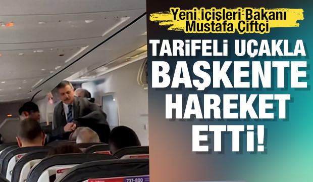 Yeni İ&ccedil;işleri Bakanı Mustafa &Ccedil;ift&ccedil;i  Ankara'ya gelirken g&ouml;r&uuml;nt&uuml;lendi...