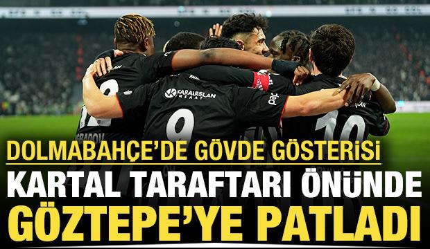 Kartal taraftarı &ouml;n&uuml;nde G&ouml;ztepe'ye patladı: Dolmabah&ccedil;e'de g&ouml;vde g&ouml;sterisi