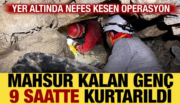 Mağarada nefes kesen kurtarma operasyonu: 5 metreden d&uuml;şt&uuml;, 9 saatte ulaşıldı