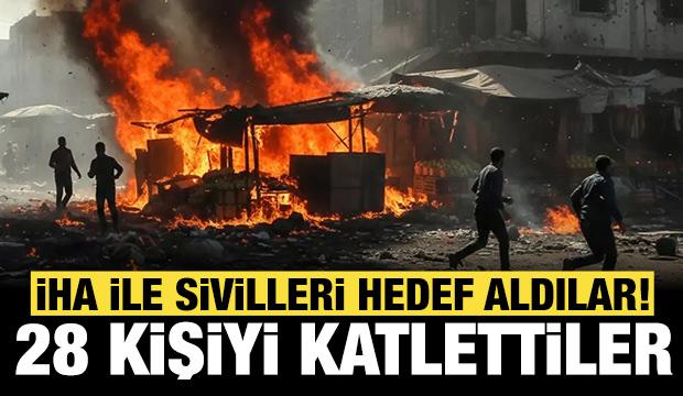 Sivilleri acımadan vurdular: 28 kişiyi İHA saldırısıyla katlettiler!