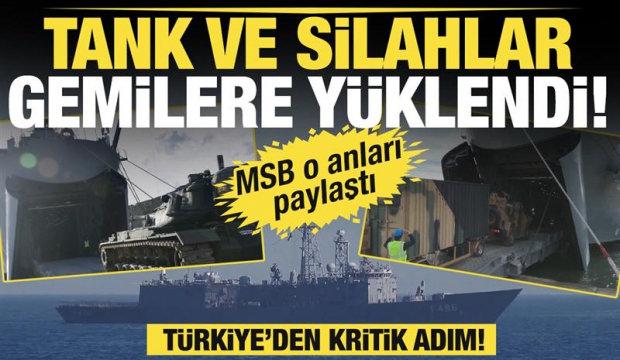 Tank ve silahlar y&uuml;klendi! MSB: TCG Sancaktar, TCG G&ouml;kova ve TCG Bafra yola &ccedil;ıktı!