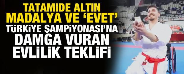 Tatamide altın madalya ve &ldquo;Evet&rdquo;: T&uuml;rkiye Şampiyonası&rsquo;na damga vuran evlilik teklifi
