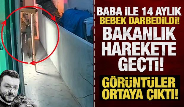 Baba ile 14 aylık bebeğin darbedildiği olayın g&ouml;r&uuml;nt&uuml;leri ortaya &ccedil;ıktı