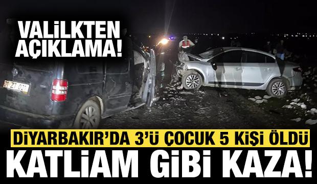 Diyarbakır'da katliam gibi kaza: 3'&uuml; &ccedil;ocuk 5 kişi &ouml;ld&uuml;, 2 kişi yaralandı
