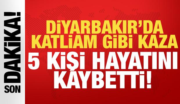 Diyarbakır'da katliam gibi kaza: 5 &ouml;l&uuml;, 2 yaralı