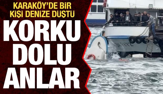 Karak&ouml;y'de vapur tekneye &ccedil;arptı: Bir kişi denize d&uuml;şt&uuml;