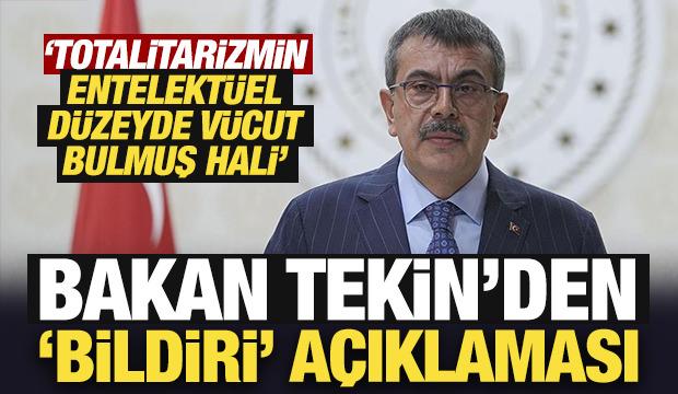 Son Dakika.... Bakan Tekin'den "bildiri" a&ccedil;ıklaması: 168 kişi i&ccedil;in dava a&ccedil;tık