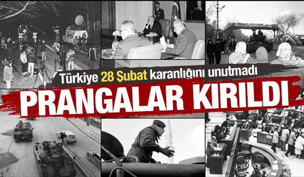 T&uuml;rkiye 28 Şubat karanlığını unutmadı: Milli iradeye vurulan prangalar kırıldı
