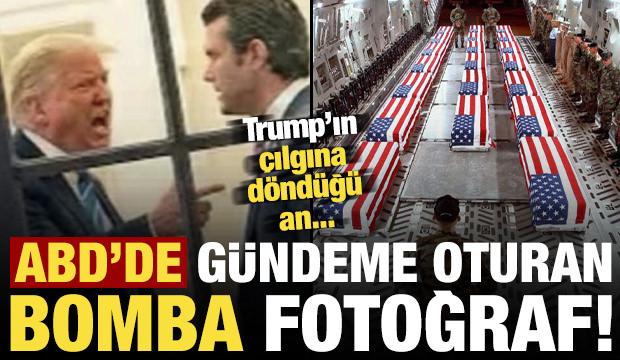ABD'de g&uuml;ndeme oturan bomba fotoğraf! Trump'ın &ccedil;ılgına d&ouml;nd&uuml;ğ&uuml; an...