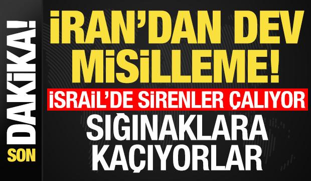 İran dev misilleme başlattı! İsrail'de sirenler &ccedil;alıyor, sığınaklara ka&ccedil;ıyorlar...