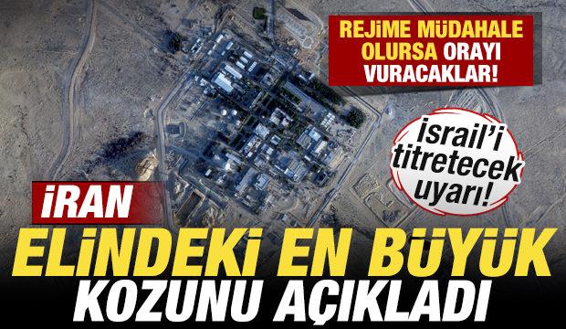 İran en b&uuml;y&uuml;k kozunu a&ccedil;ıkladı! İsrail'i titretecek uyarı! Rejim değişirse orayı vuracaklar