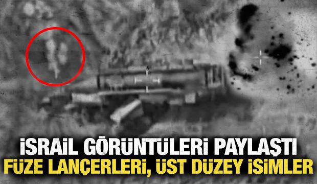İsrail, İran'a ait balistik f&uuml;ze lan&ccedil;erlerinin vurulduğu g&ouml;r&uuml;nt&uuml;leri yayınladı
