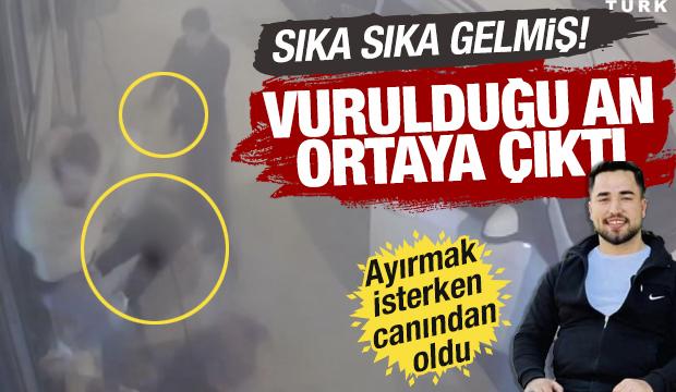 Kafedeki dehşet anları kamerada: Ayırmaya &ccedil;alıştığı kavgada can verdi