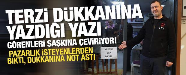 Pazarlık yapan m&uuml;şterilerden bıktı, d&uuml;kkanının camına yazı astı: G&ouml;renler şaşıp kalıyor!