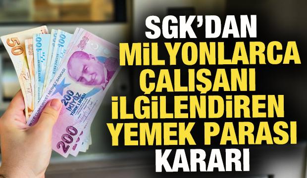 SGK, yemek bedeli &ouml;demelerinde prim d&uuml;zenlemesi yapacak