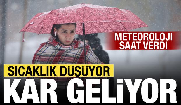 Sıcaklık d&uuml;ş&uuml;yor, sağanak ve kar geliyor! Meteoroloji uyardı: Gece saatlerinde dikkat!