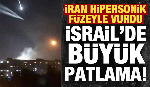 Son dakika: İran hipersonik f&uuml;zeyle vurdu! İsrail'deki b&uuml;y&uuml;k patlama kamerada!