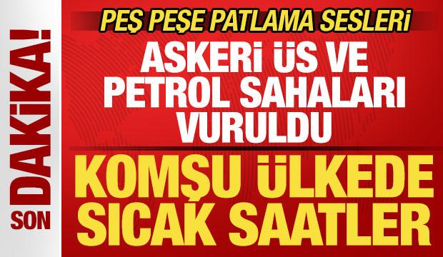 Son dakika: Komşu &uuml;lkede sıcak saatler! Peş peşe saldırılar! Askeri &uuml;s vuruldu