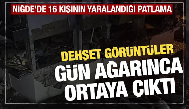 16 yaralı: Niğde&rsquo;deki doğal gaz patlamasındaki yıkım g&uuml;n ağarınca ortaya &ccedil;ıktı