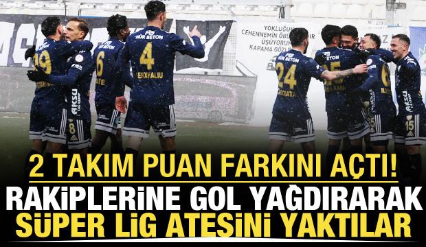 1. Lig'de 2 takım puan farkını a&ccedil;tı! Rakiplerine gol yağdırıp şampiyonluk ateşini yaktılar