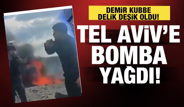 İsrail'in başkenti Telaviv'i İran f&uuml;zeleri yerle bir etti, b&uuml;y&uuml;k yıkım kameralara yansıdı!