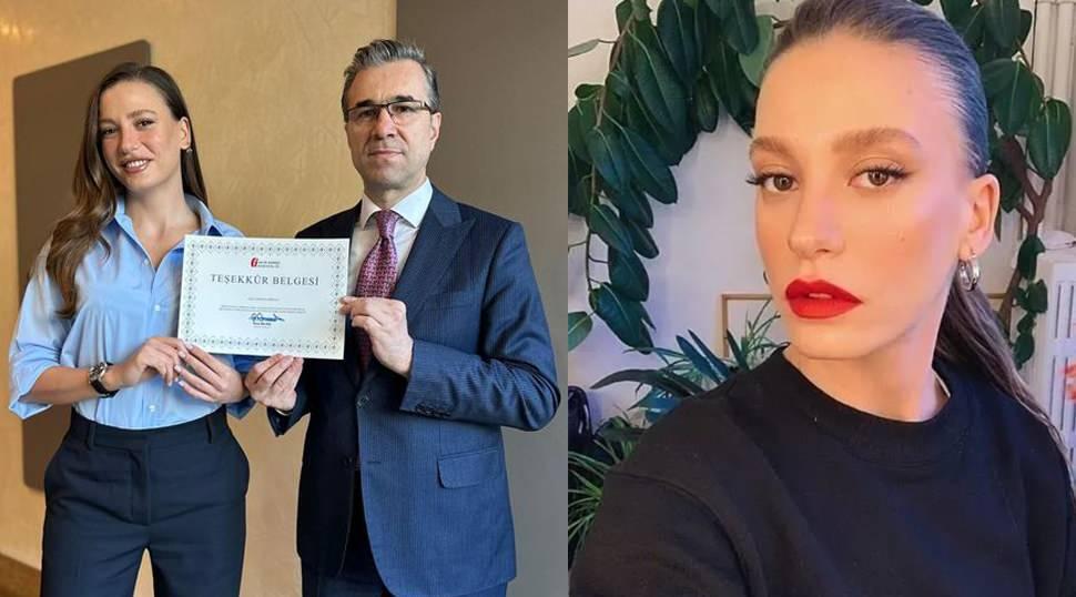 Maliye Bakanlığından Serenay Sarıkaya'ya teşekk&uuml;r belgesi!