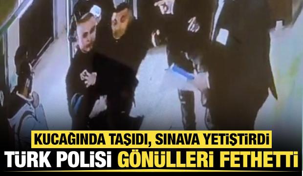 Şanlıurfa'da polisten y&uuml;rek ısıtan g&ouml;r&uuml;nt&uuml;
