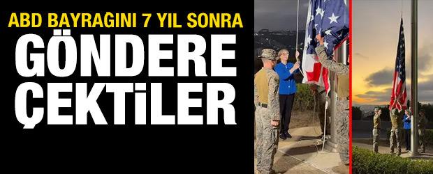Venezuela'da 7 yıl sonra ABD bayrağı g&ouml;ndere &ccedil;ekildi