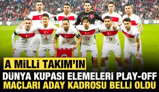 A Milli Takım'ın D&uuml;nya Kupası Elemeleri play-off ma&ccedil;ları aday kadrosu belli oldu!