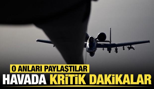 ABD'ye ait savaş u&ccedil;ağı havada yakıt ikmali yaptı: O anları paylaştılar!