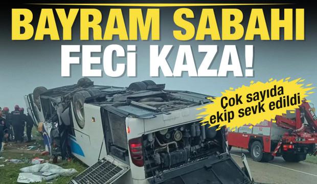 Adana'da devrilen yolcu otob&uuml;s&uuml;nde 2 kişi &ouml;ld&uuml;, 19 kişi yaralandı