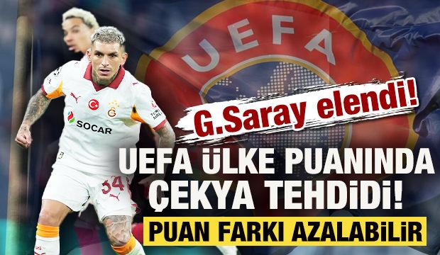 Galatasaray elendi! UEFA &Uuml;lke Puanında &Ccedil;ekya tehdidi: Puan farkı azalabilir