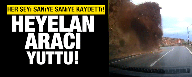 Mersin-Antalya yolundaki heyelan anı ara&ccedil; kamerasına yansıdı