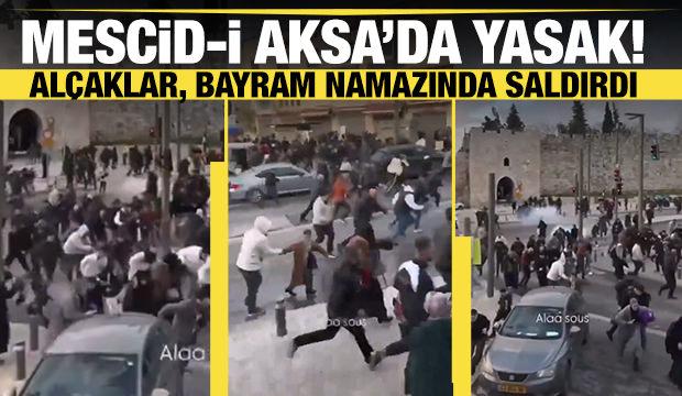 Mescid-i Aksa'da yasak! M&uuml;sl&uuml;manlar bayram namazı kılarken saldırdılar!